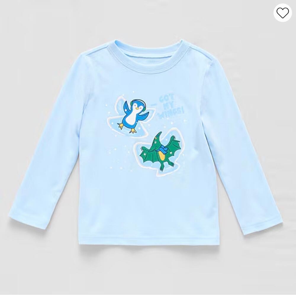 Okie Dokie Toddlers Long Sleeve Christmas Holiday Graphic T-Shirt Size 5T Blue